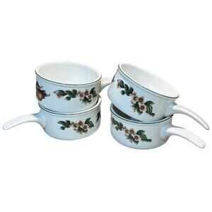 The Cades Cove Collection Apple Blossom Chili Soup Stoneware Set of 4 Bowls